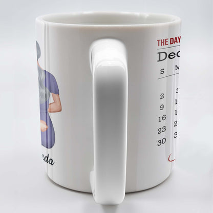 The Day You Became My Grandma, Love And Calendar Design - Personalized Custom Coffee Mug - FAM675_MG
