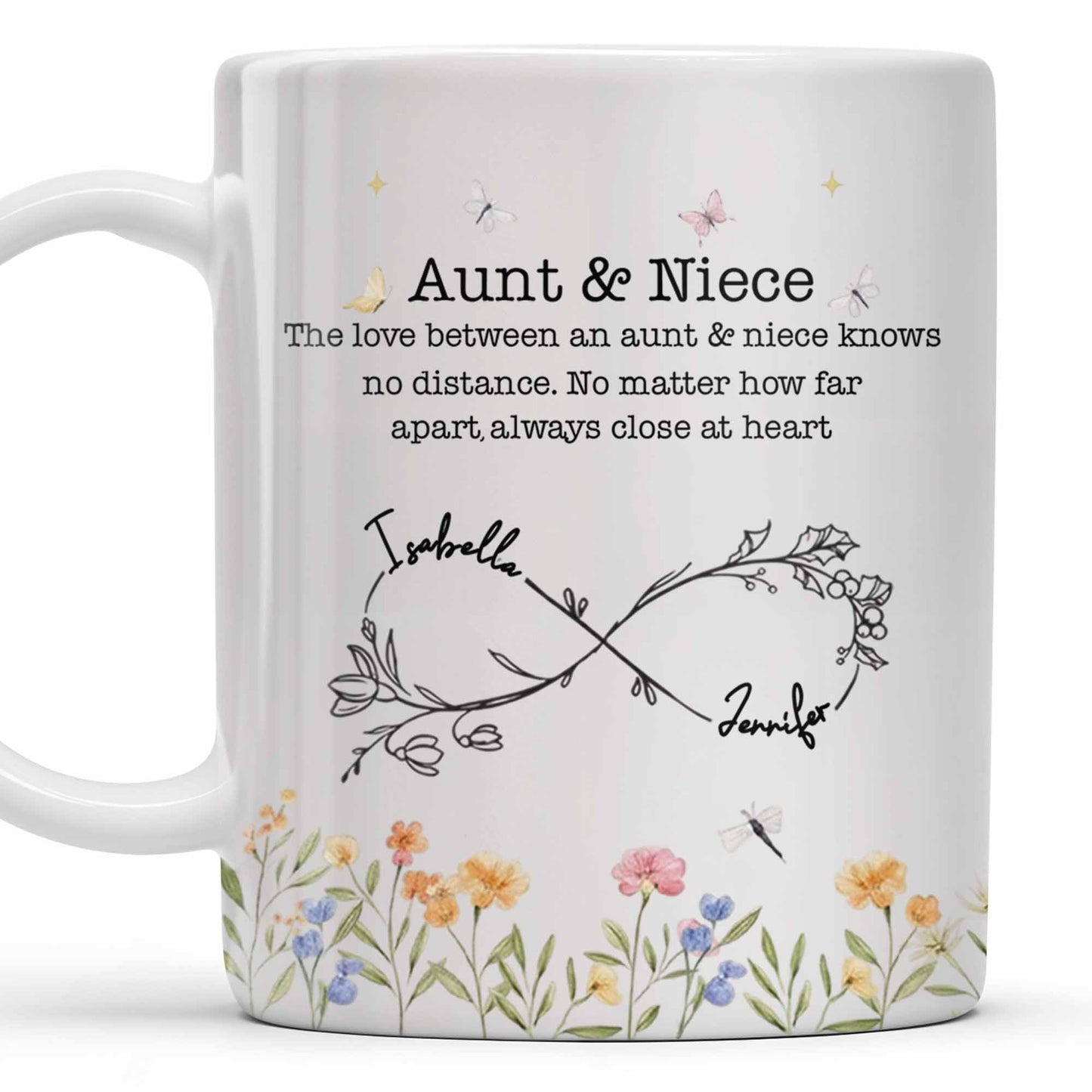 Aunt And Niece Always Close At Heart Coffee Mug - Personalized Custom Coffee Mug - FAM744_MG