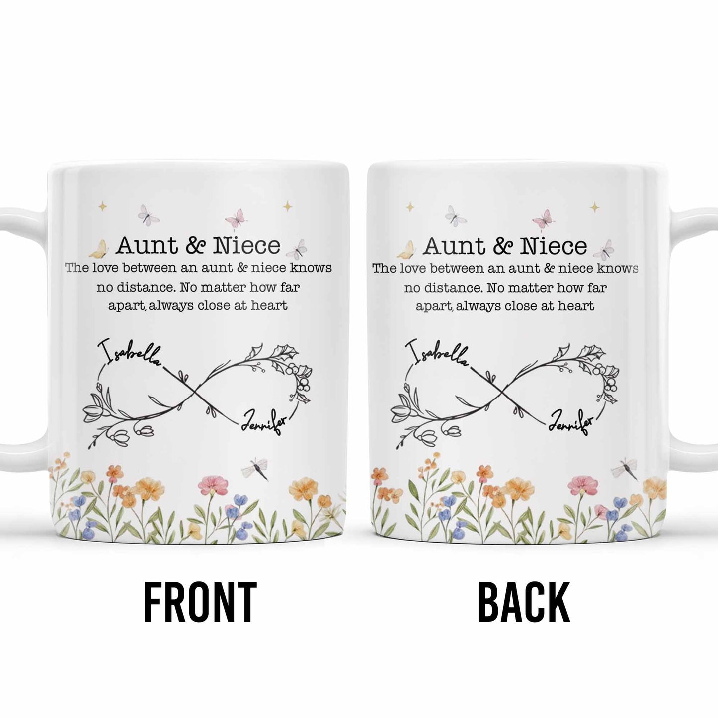 Aunt And Niece Always Close At Heart Coffee Mug - Personalized Custom Coffee Mug - FAM744_MG