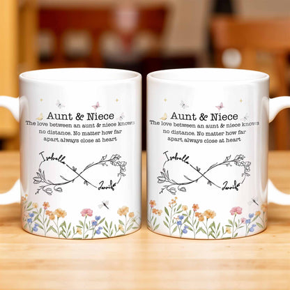 Aunt And Niece Always Close At Heart Coffee Mug - Personalized Custom Coffee Mug - FAM744_MG