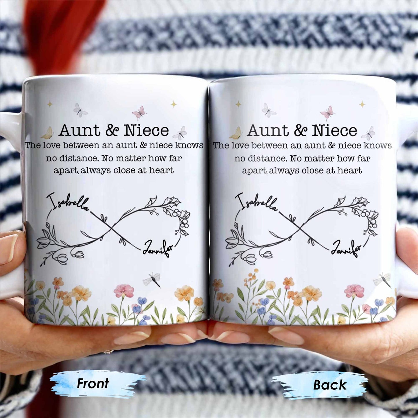 Aunt And Niece Always Close At Heart Coffee Mug - Personalized Custom Coffee Mug - FAM744_MG