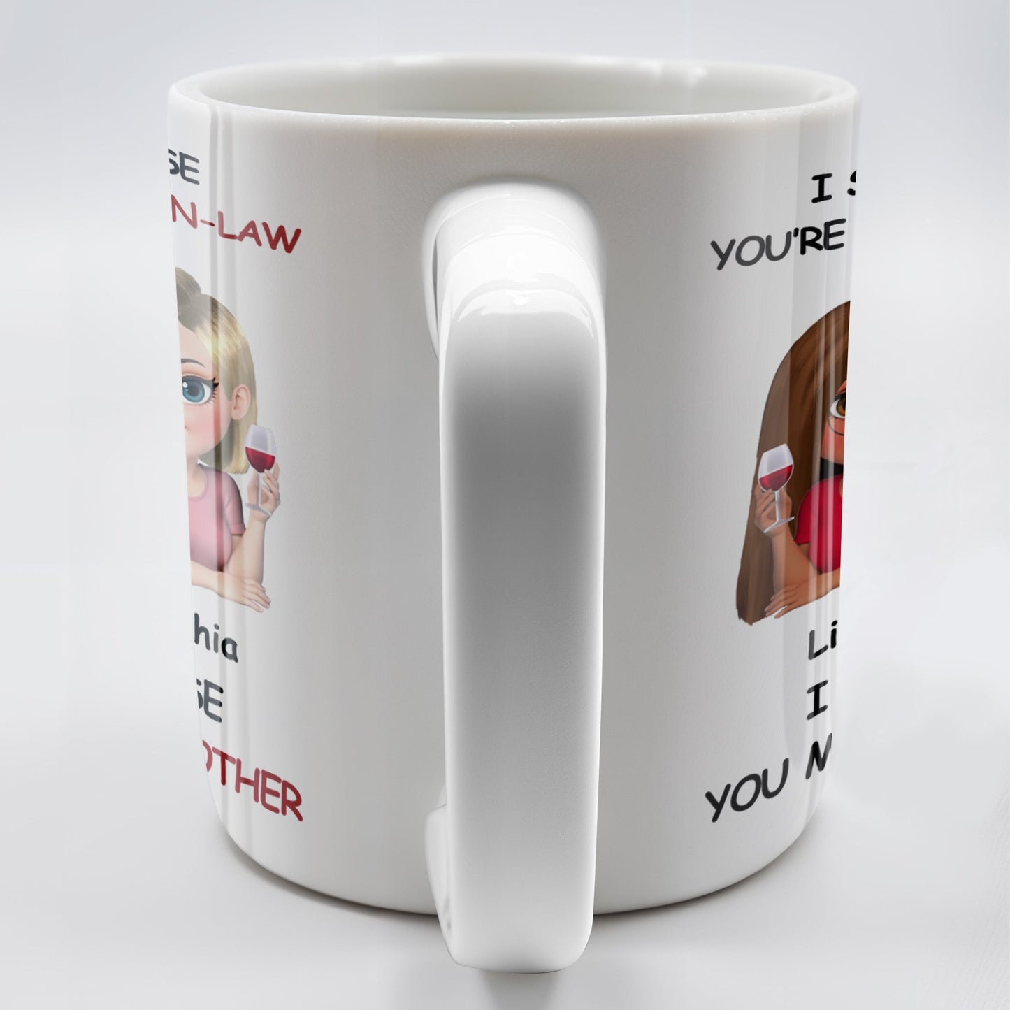 I Smile Because You're My Sister-In-Law, Two Women With Wine Glasses - Personalized Custom Coffee Mug - FAM771_MG