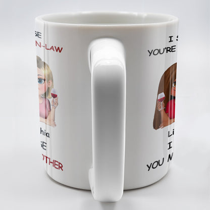 I Smile Because You're My Sister-In-Law, Two Women With Wine Glasses - Personalized Custom Coffee Mug - FAM771_MG
