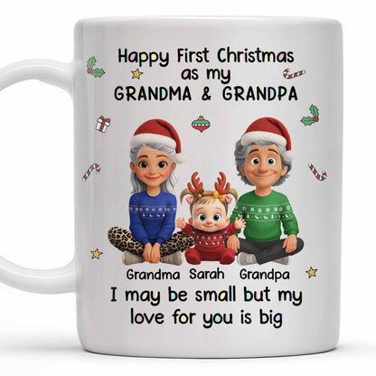 Happy First Christmas As My Grandma & Grandpa Mug - Personalized Custom Coffee Mug - FAM772_MG