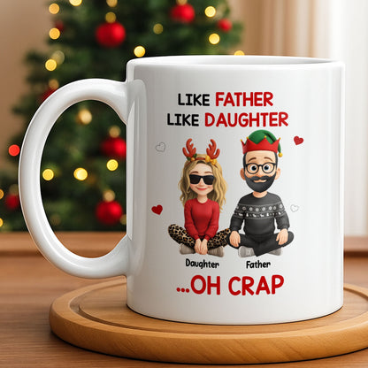 Like Mother Like Daughter With Cartoon Characters - Personalized Custom Coffee Mug - FAM773_MG