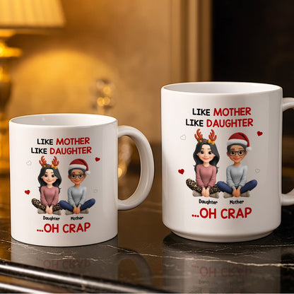 Like Mother Like Daughter With Cartoon Characters - Personalized Custom Coffee Mug - FAM773_MG