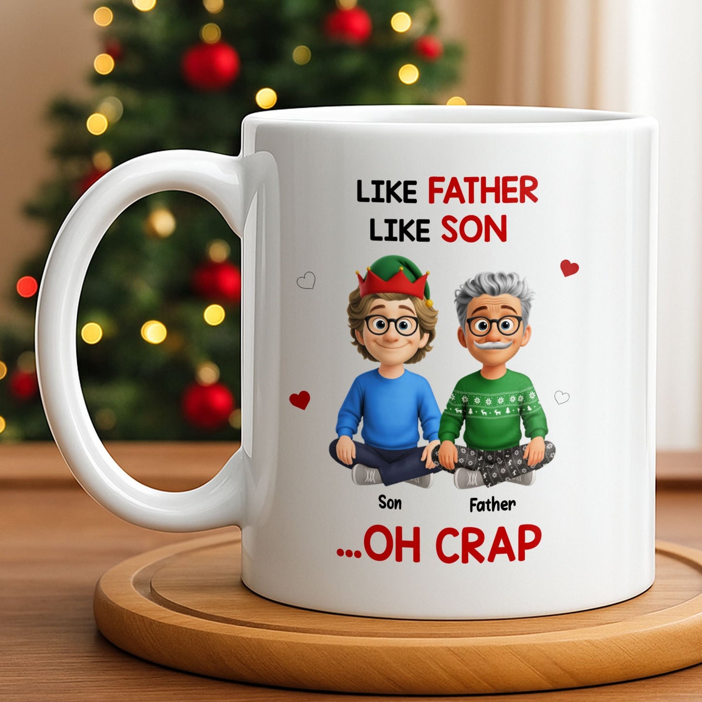 Like Mother Like Daughter With Cartoon Characters - Personalized Custom Coffee Mug - FAM773_MG