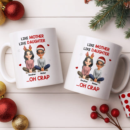 Like Mother Like Daughter With Cartoon Characters - Personalized Custom Coffee Mug - FAM773_MG