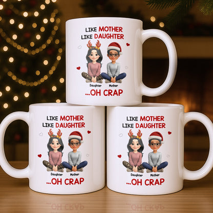 Like Mother Like Daughter With Cartoon Characters - Personalized Custom Coffee Mug - FAM773_MG