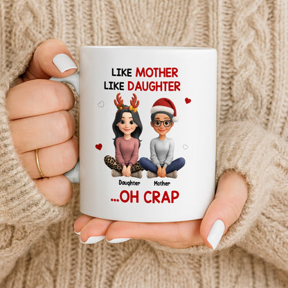 Like Mother Like Daughter With Cartoon Characters - Personalized Custom Coffee Mug - FAM773_MG
