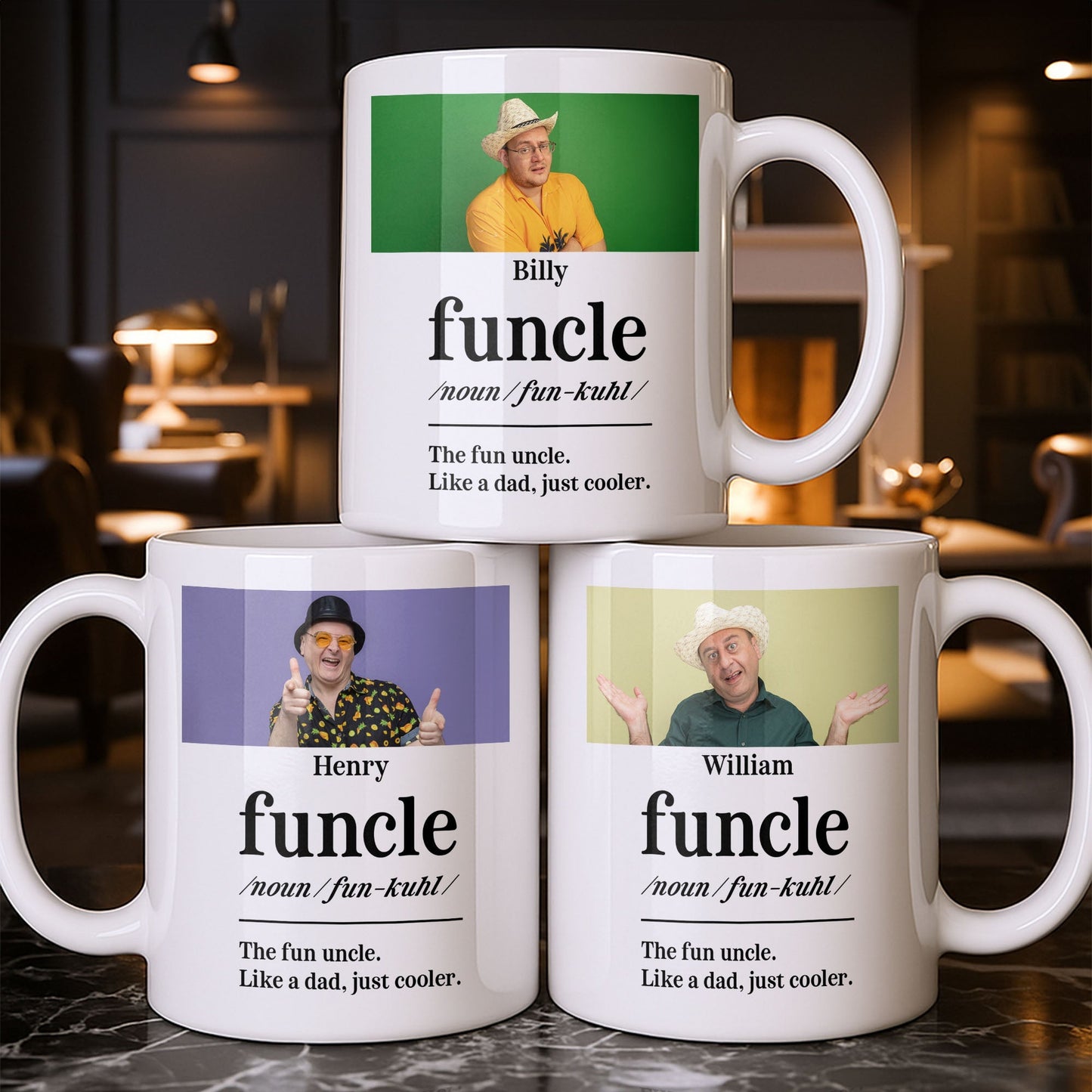 The Fun Uncle Like A Dad Just Cooler Mug Design - Personalized Custom Coffee Mug - FAM796_MG