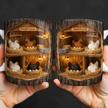 Personalized Chicken Coop Mug With Farm Fresh Design - Personalized Custom Coffee Mug - FARM026_MG