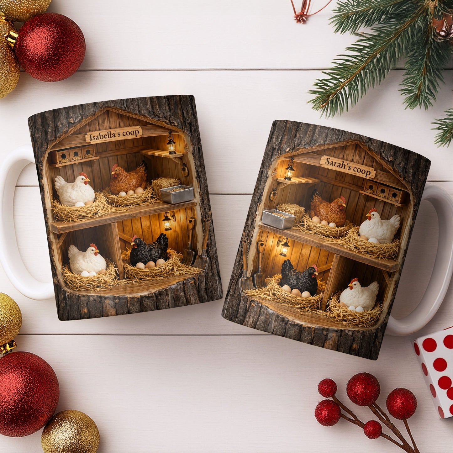 Personalized Chicken Coop Mug With Farm Fresh Design - Personalized Custom Coffee Mug - FARM026_MG