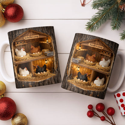 Personalized Chicken Coop Mug With Farm Fresh Design - Personalized Custom Coffee Mug - FARM026_MG