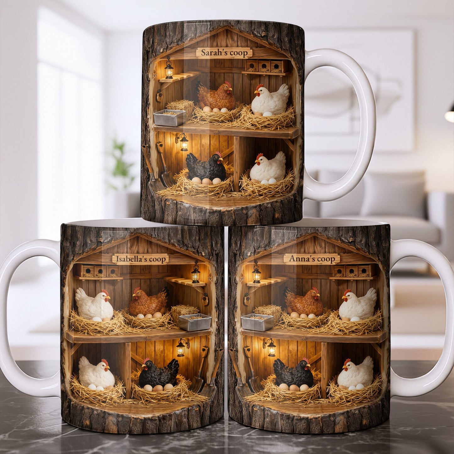 Personalized Chicken Coop Mug With Farm Fresh Design - Personalized Custom Coffee Mug - FARM026_MG