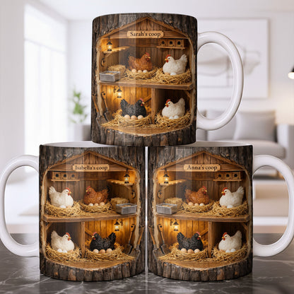 Personalized Chicken Coop Mug With Farm Fresh Design - Personalized Custom Coffee Mug - FARM026_MG