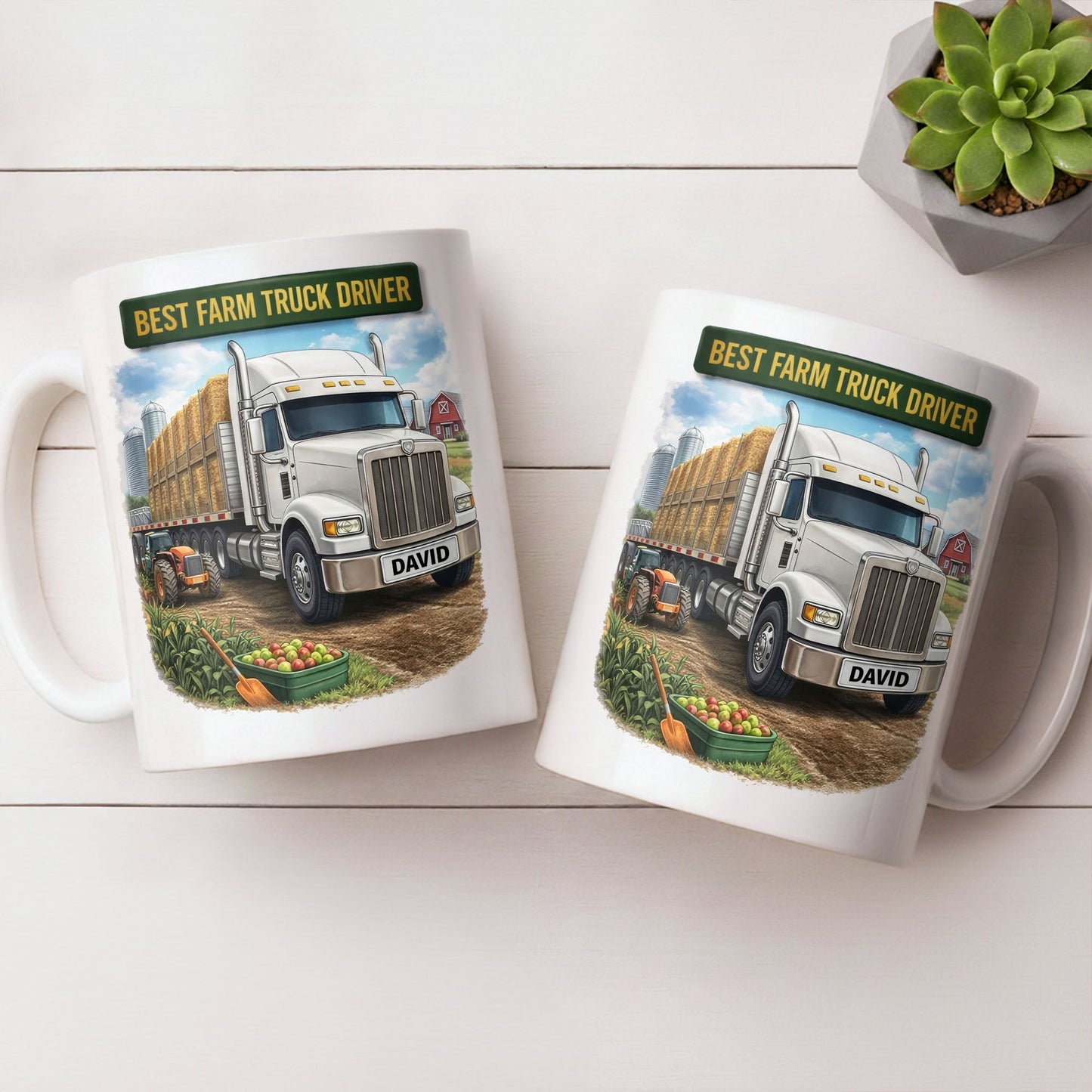 Best Farm Truck Driver With Classic Truck Design - Personalized Custom Coffee Mug - FARM036_MG