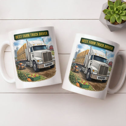 Best Farm Truck Driver With Classic Truck Design - Personalized Custom Coffee Mug - FARM036_MG