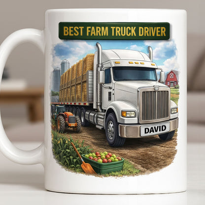 Best Farm Truck Driver With Classic Truck Design - Personalized Custom Coffee Mug - FARM036_MG