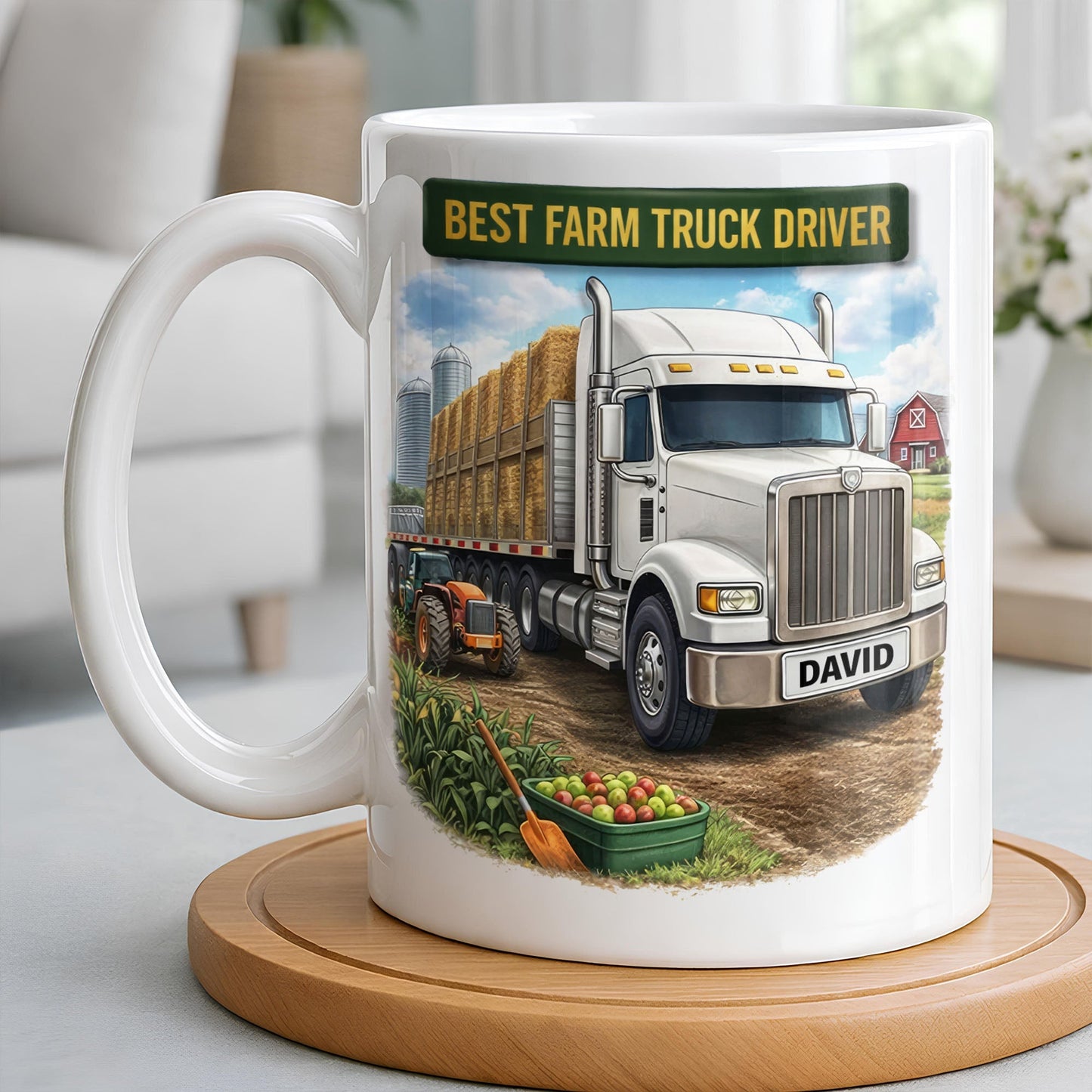 Best Farm Truck Driver With Classic Truck Design - Personalized Custom Coffee Mug - FARM036_MG