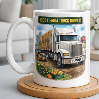 Best Farm Truck Driver With Classic Truck Design - Personalized Custom Coffee Mug - FARM036_MG