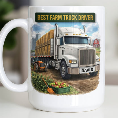 Best Farm Truck Driver With Classic Truck Design - Personalized Custom Coffee Mug - FARM036_MG