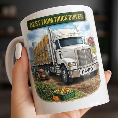 Best Farm Truck Driver With Classic Truck Design - Personalized Custom Coffee Mug - FARM036_MG