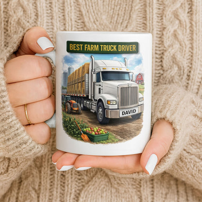 Best Farm Truck Driver With Classic Truck Design - Personalized Custom Coffee Mug - FARM036_MG