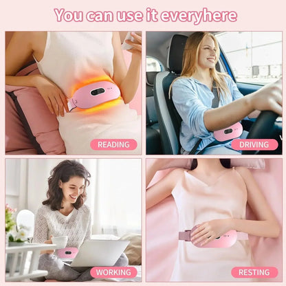 Women In Period Menstrual Heating Pad & Massage Belt