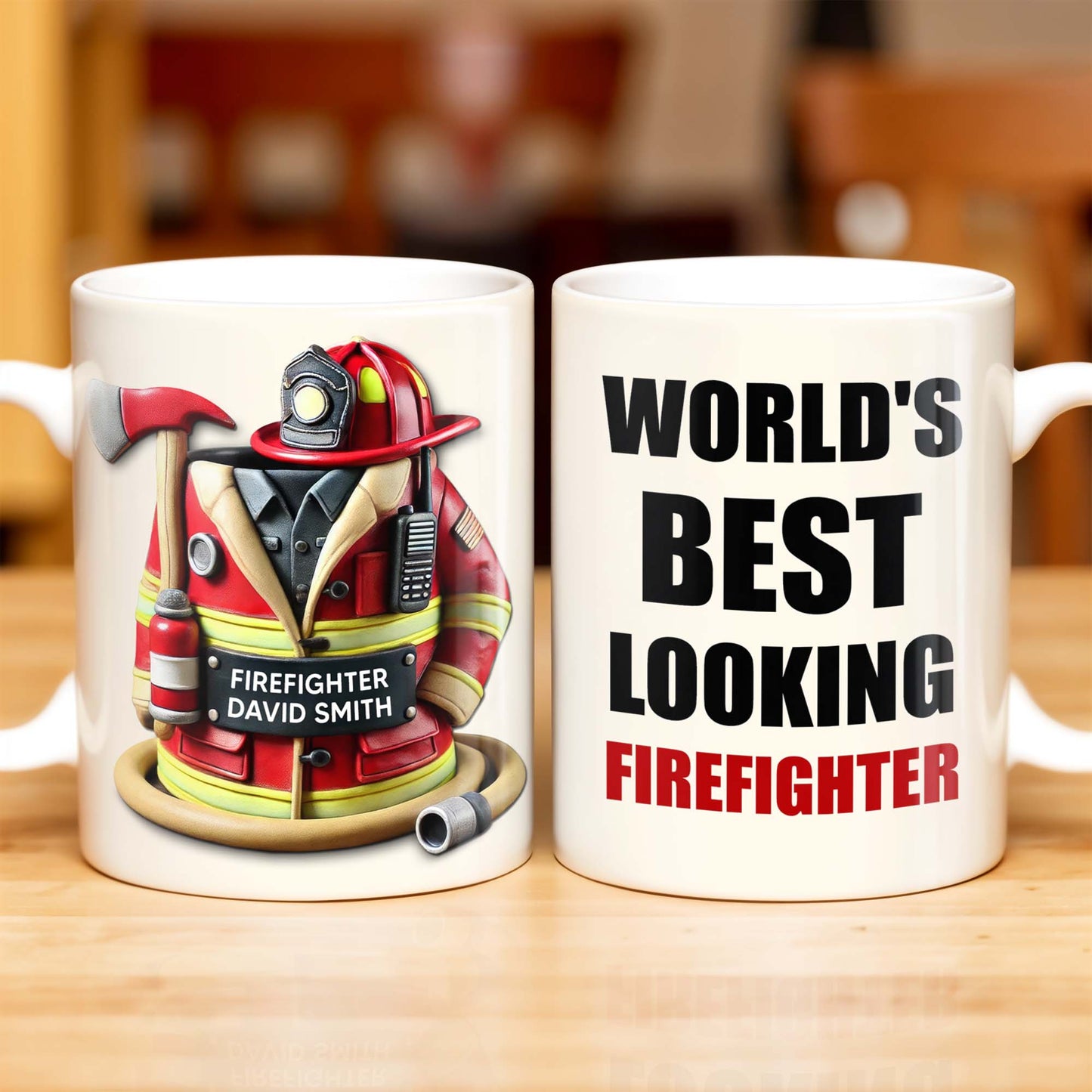 World's Best Looking Firefighter - Personalized Custom Coffee Mug - FIF002_MG