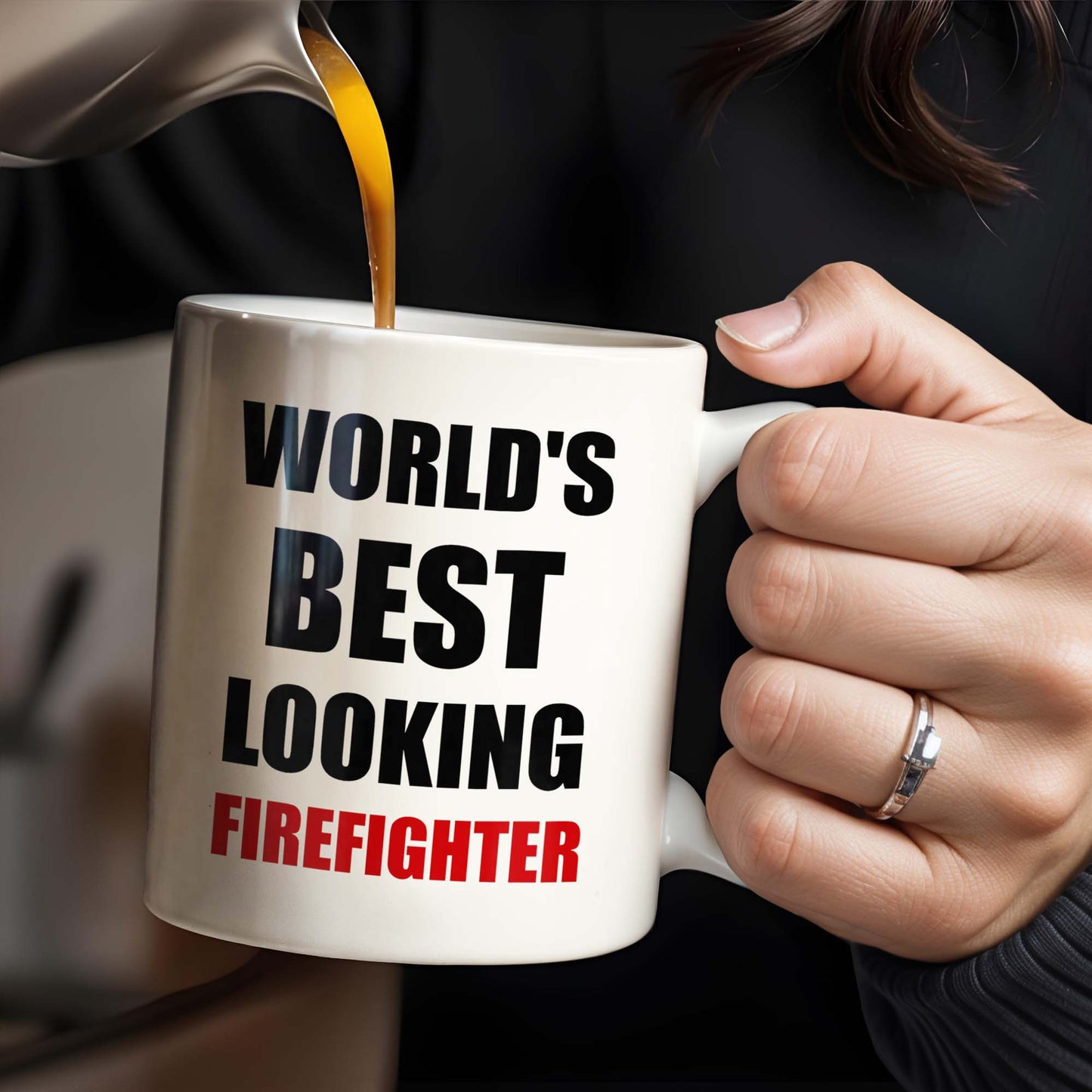 World's Best Looking Firefighter - Personalized Custom Coffee Mug - FIF002_MG
