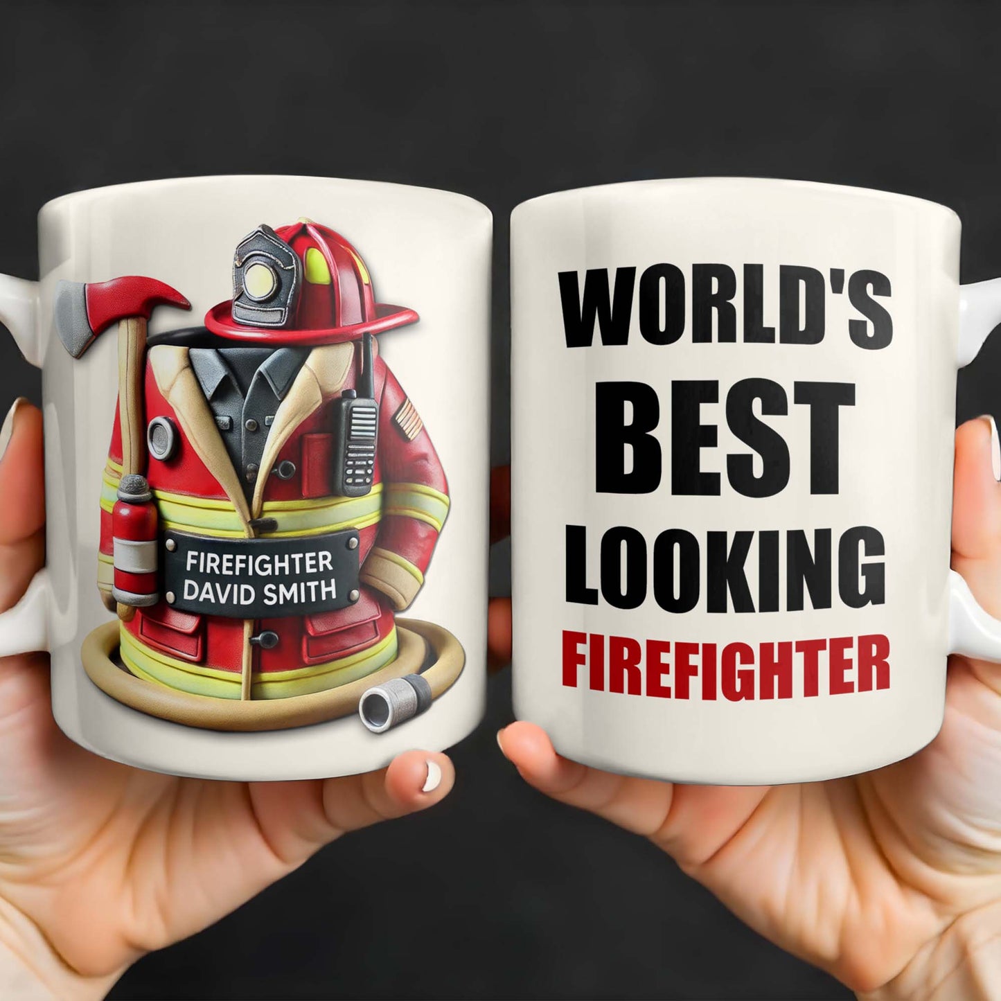World's Best Looking Firefighter - Personalized Custom Coffee Mug - FIF002_MG