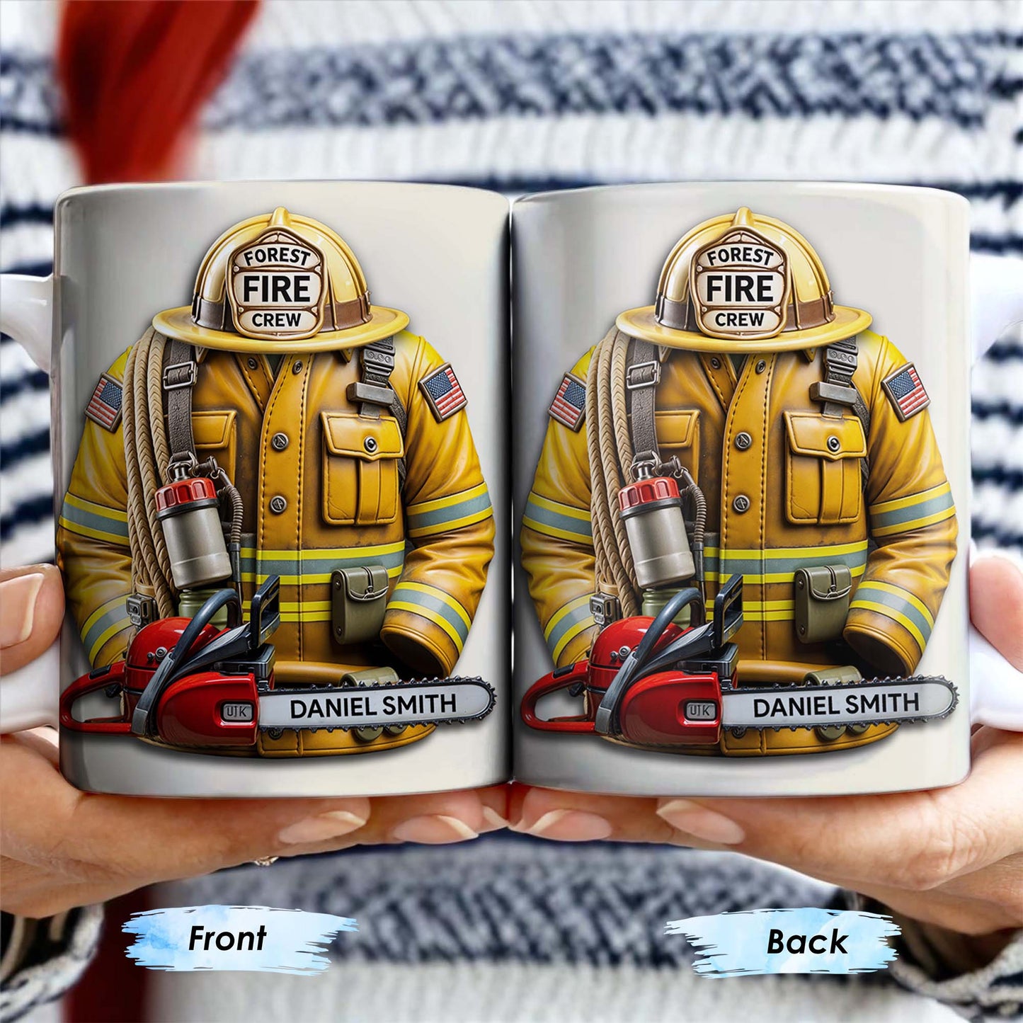 Personalized Firefighter Gear and Helmet Design - Personalized Custom Coffee Mug - FIF005_MG