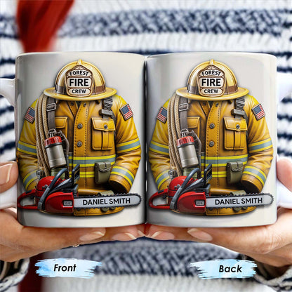 Personalized Firefighter Gear and Helmet Design - Personalized Custom Coffee Mug - FIF005_MG