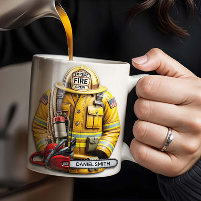Personalized Firefighter Gear and Helmet Design - Personalized Custom Coffee Mug - FIF005_MG