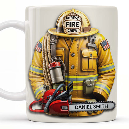 Personalized Firefighter Gear and Helmet Design - Personalized Custom Coffee Mug - FIF005_MG