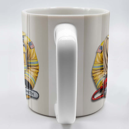 Personalized Firefighter Gear and Helmet Design - Personalized Custom Coffee Mug - FIF005_MG
