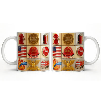 Fire Rescue Courage & Honor Firefighter Essentials - Personalized Custom Coffee Mug - FIF040_MG