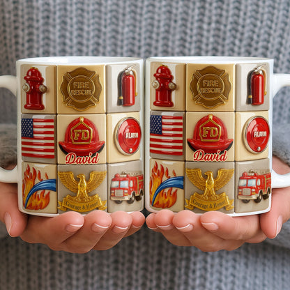 Fire Rescue Courage & Honor Firefighter Essentials - Personalized Custom Coffee Mug - FIF040_MG
