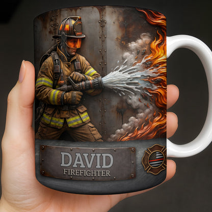 To My Brave Firefighter Your Courage Saves Lives - Personalized Custom Coffee Mug - FIF048_MG