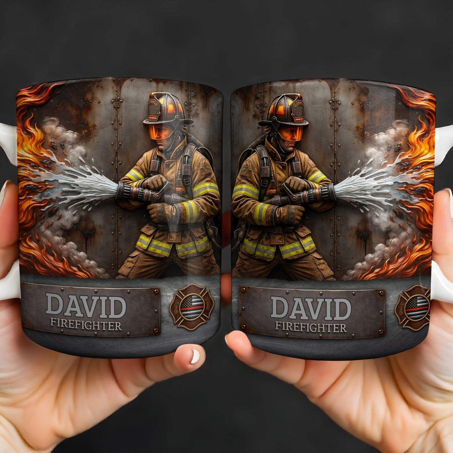 To My Brave Firefighter Your Courage Saves Lives - Personalized Custom Coffee Mug - FIF048_MG