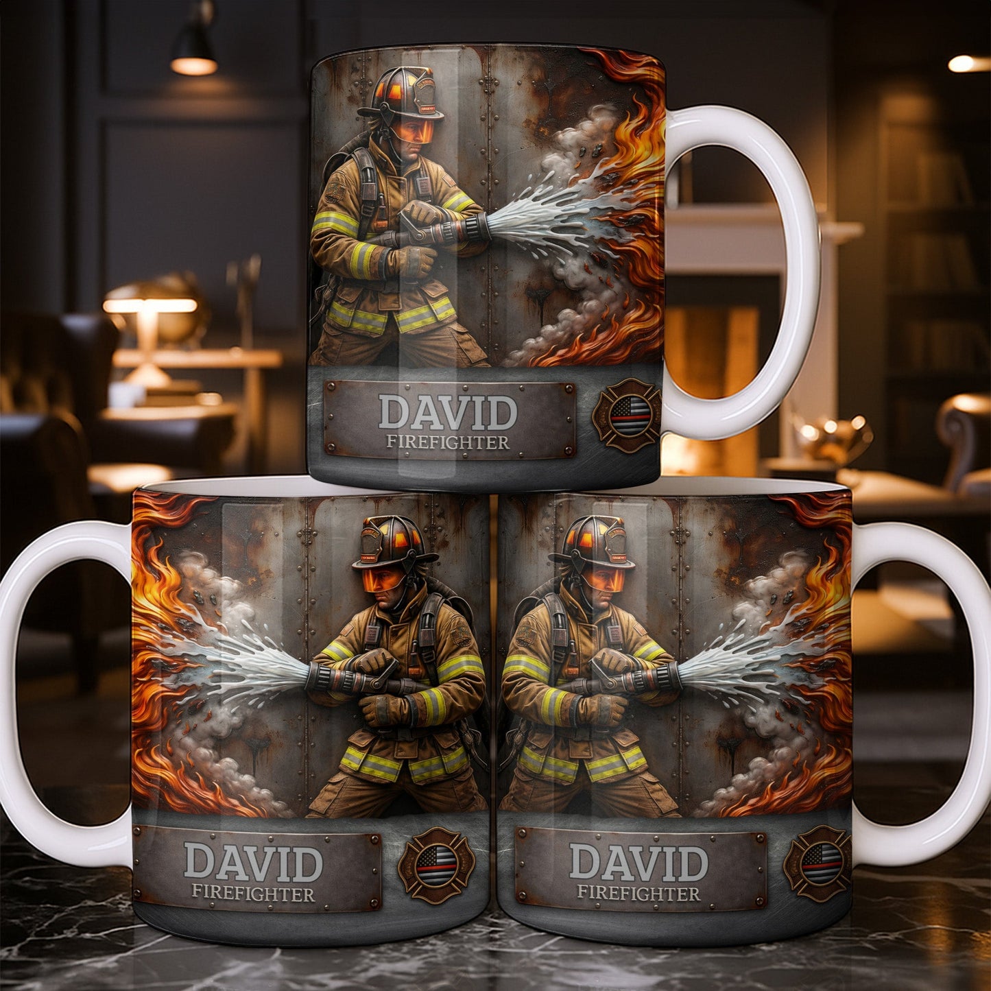 To My Brave Firefighter Your Courage Saves Lives - Personalized Custom Coffee Mug - FIF048_MG
