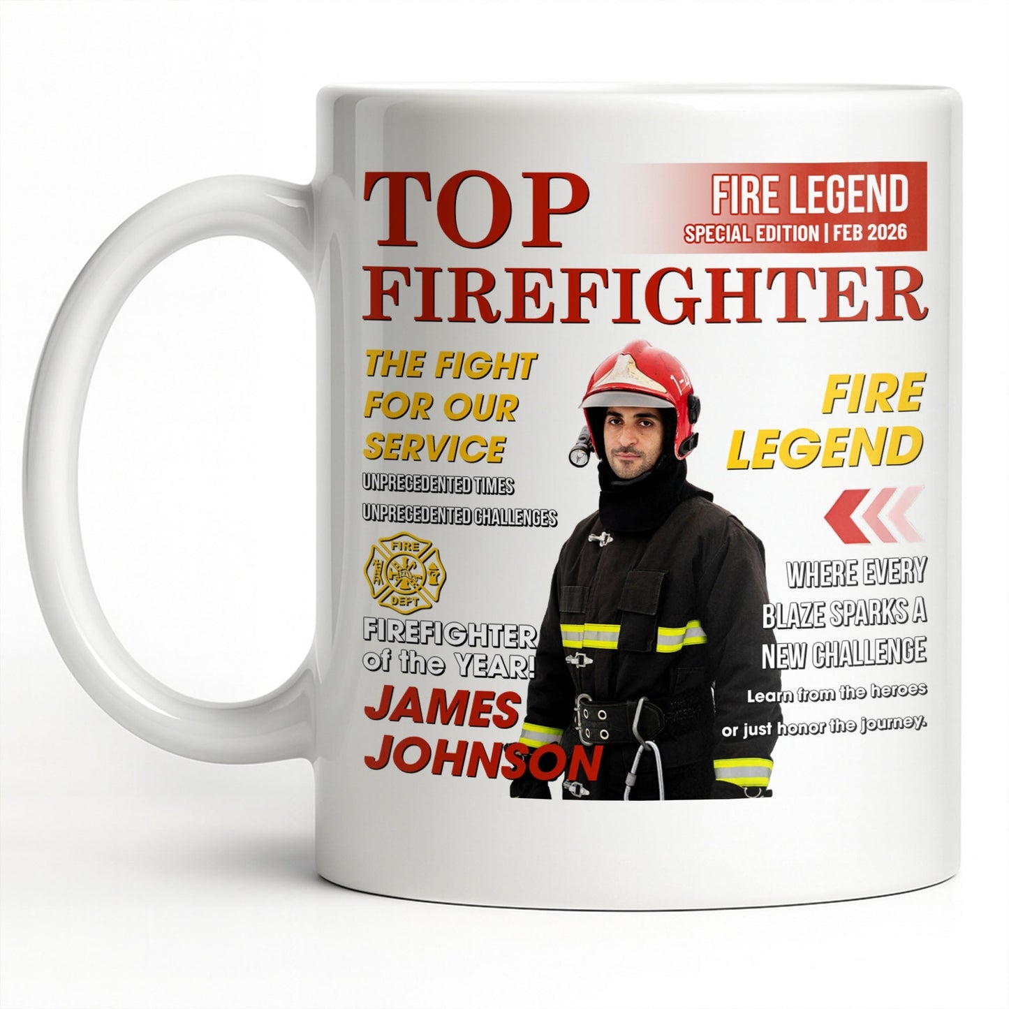 Top Firefighter The Fight For Our Service Fire Legend - Personalized Custom Coffee Mug - FIF049_MG