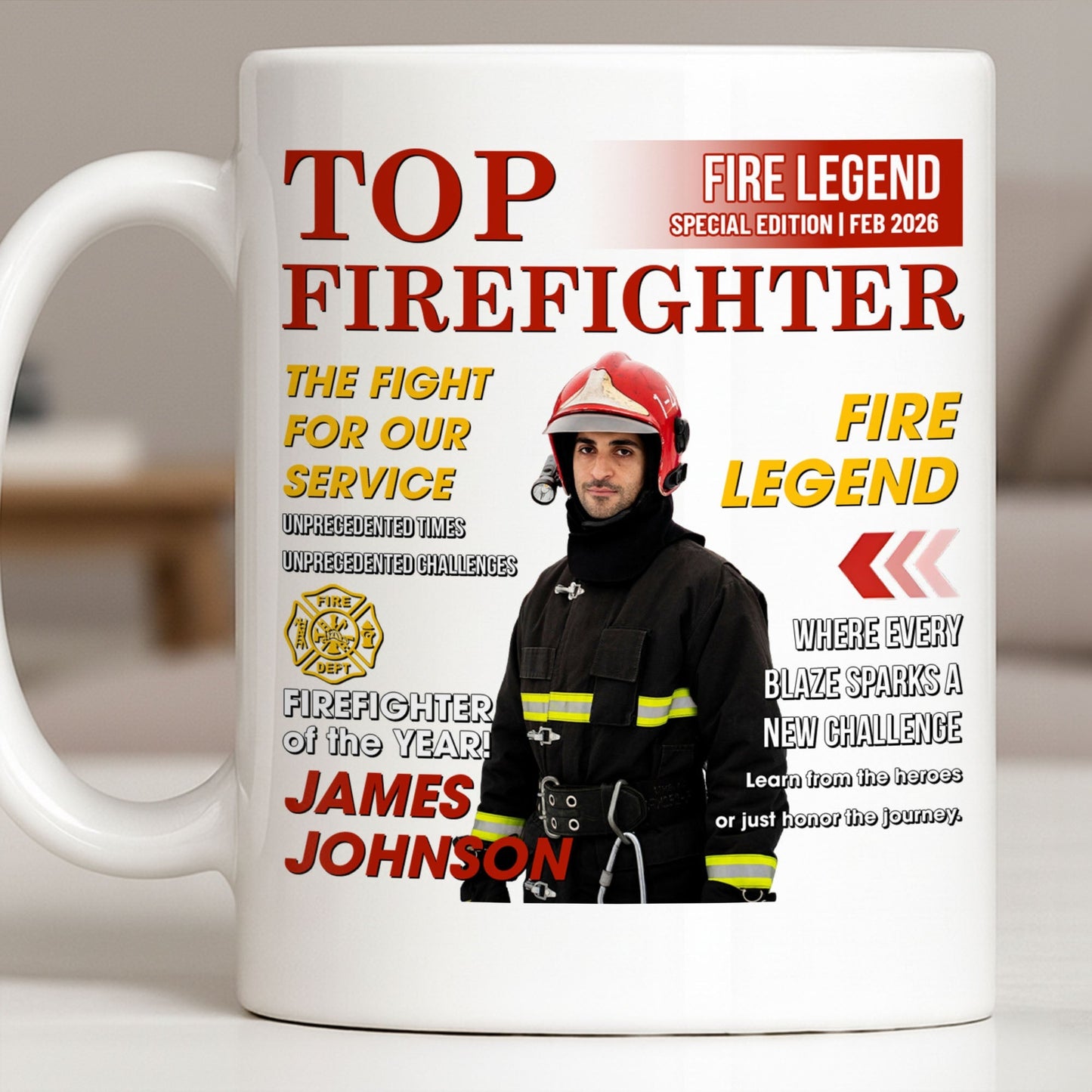 Top Firefighter The Fight For Our Service Fire Legend - Personalized Custom Coffee Mug - FIF049_MG