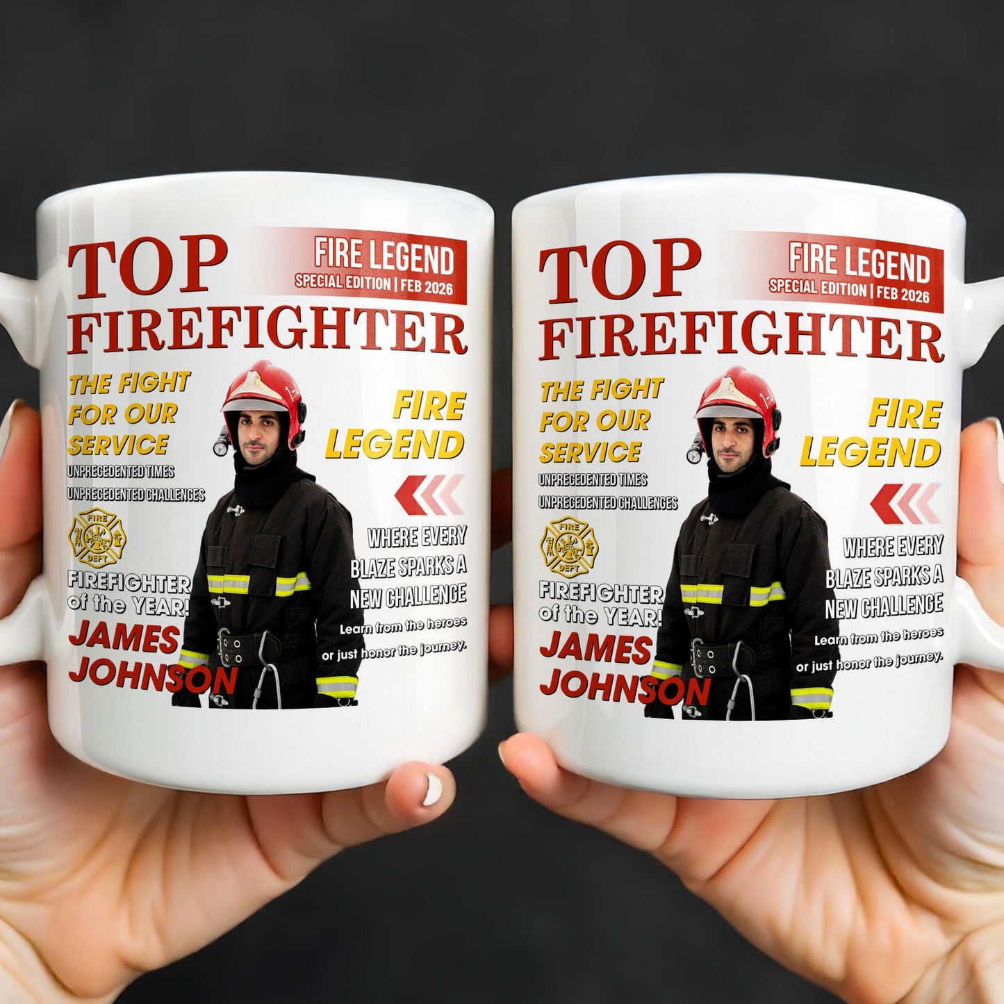 Top Firefighter The Fight For Our Service Fire Legend - Personalized Custom Coffee Mug - FIF049_MG