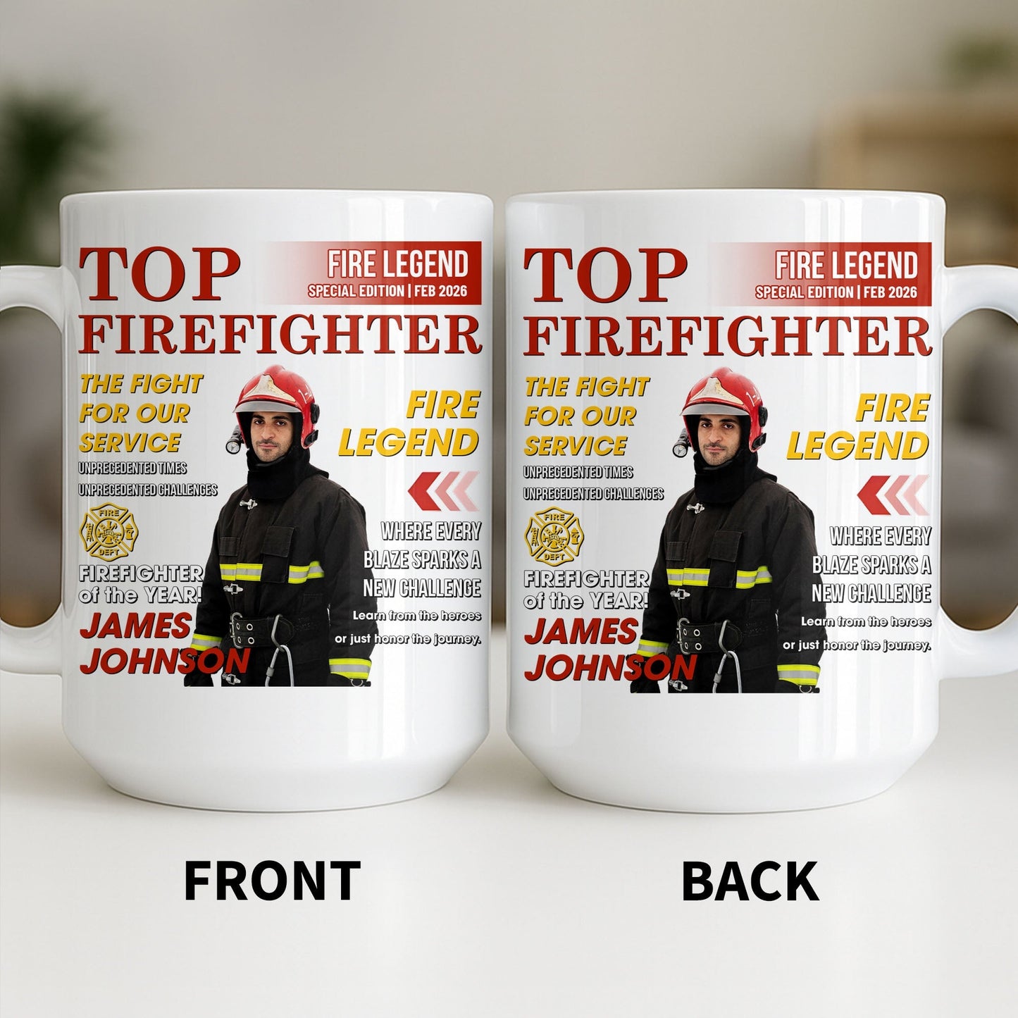 Top Firefighter The Fight For Our Service Fire Legend - Personalized Custom Coffee Mug - FIF049_MG