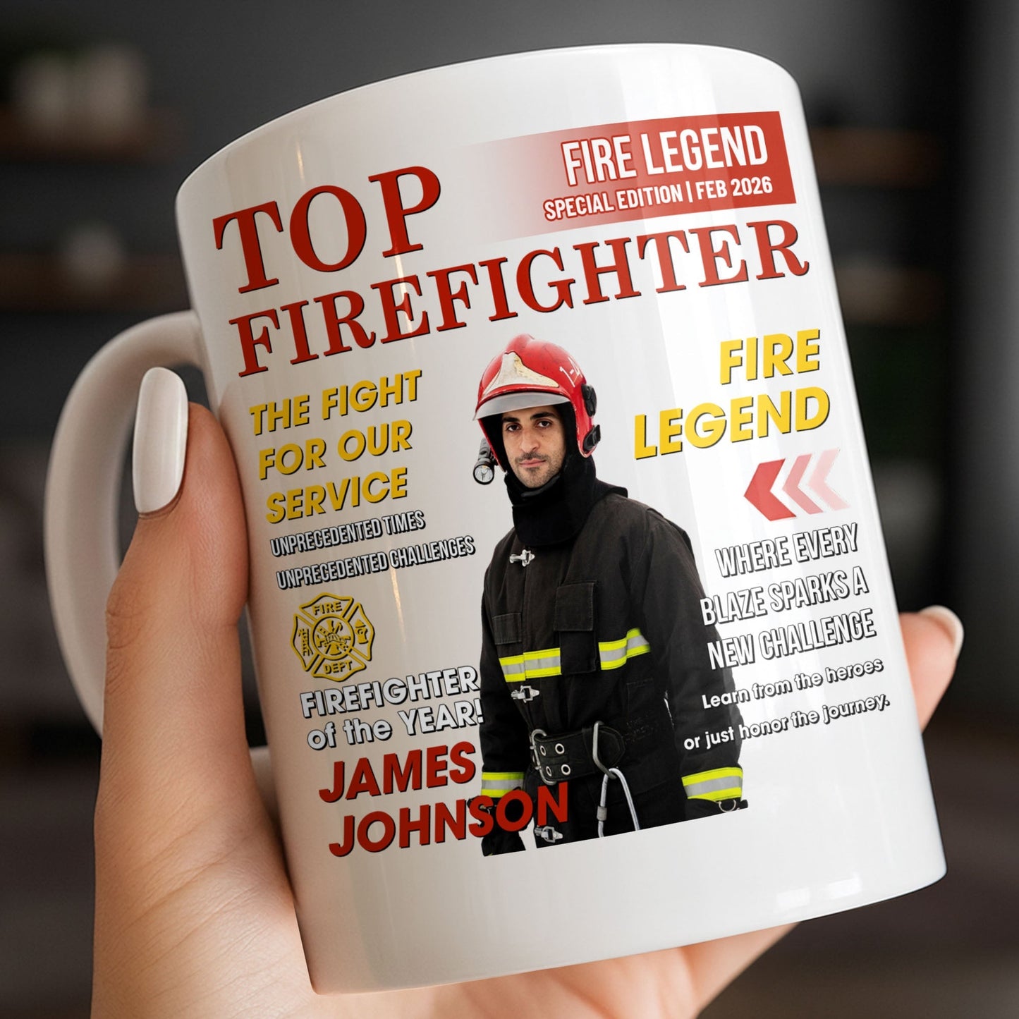 Top Firefighter The Fight For Our Service Fire Legend - Personalized Custom Coffee Mug - FIF049_MG