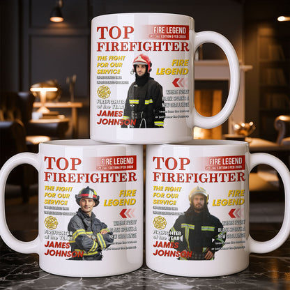 Top Firefighter The Fight For Our Service Fire Legend - Personalized Custom Coffee Mug - FIF049_MG