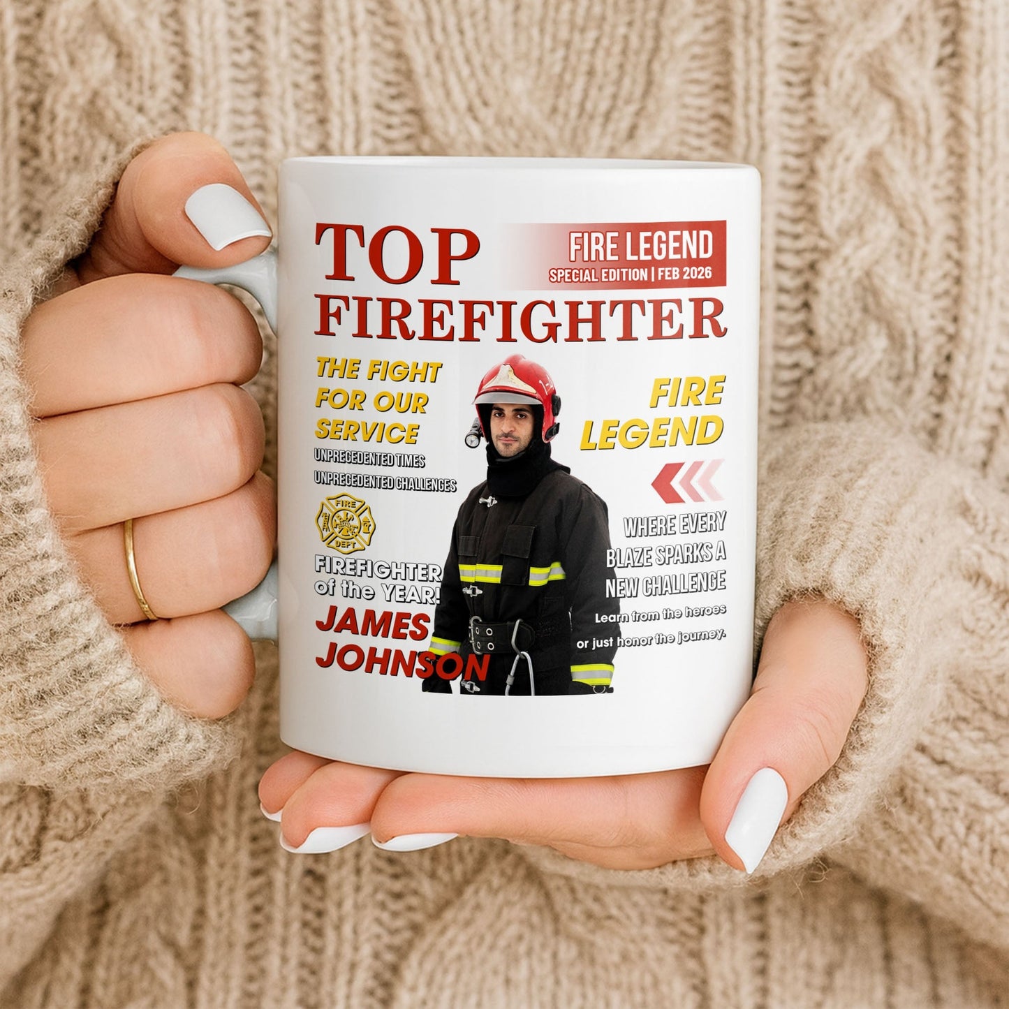 Top Firefighter The Fight For Our Service Fire Legend - Personalized Custom Coffee Mug - FIF049_MG