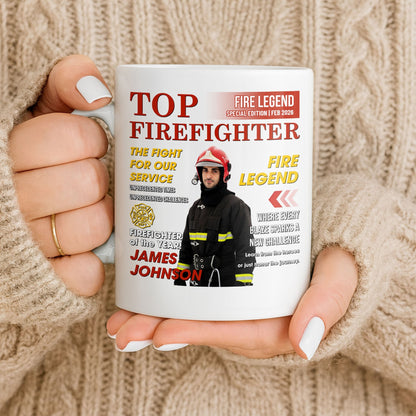 Top Firefighter The Fight For Our Service Fire Legend - Personalized Custom Coffee Mug - FIF049_MG